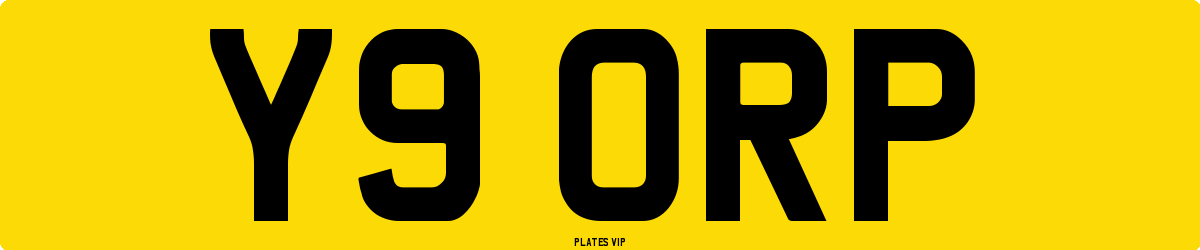 Y9 ORP Number Plate