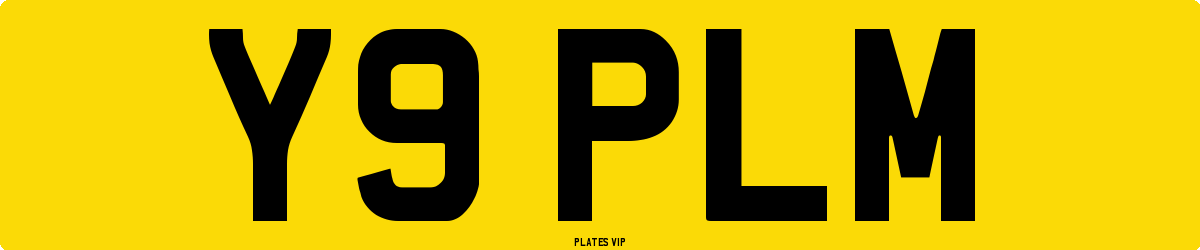 Y9 PLM Number Plate