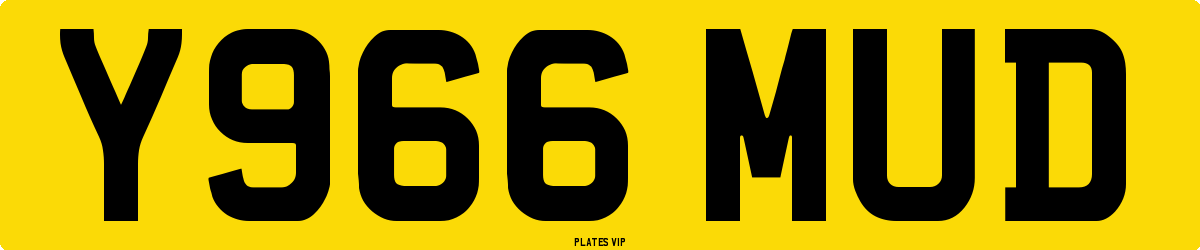 Y966 MUD Number Plate