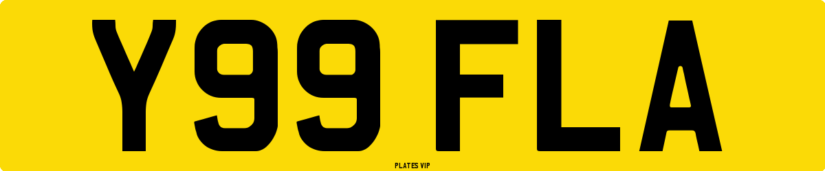 Y99 FLA Number Plate