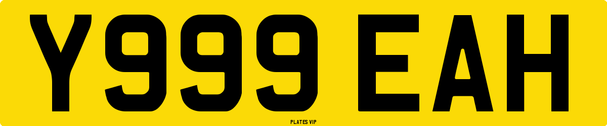 Y999 EAH Number Plate
