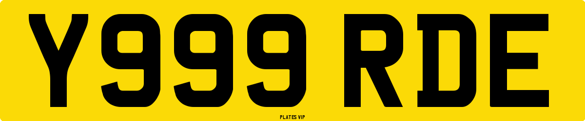 Y999 RDE Number Plate