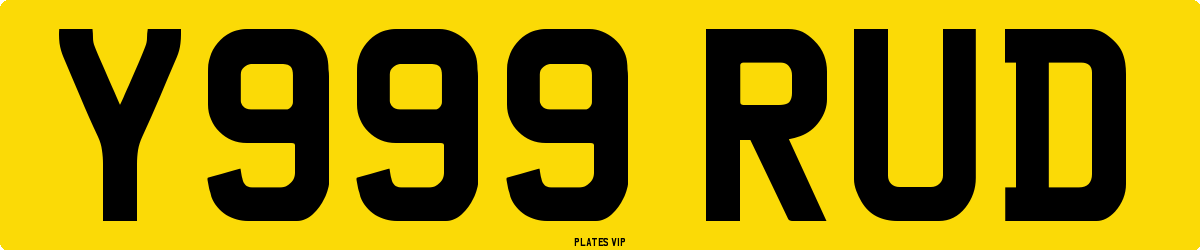 Y999 RUD Number Plate