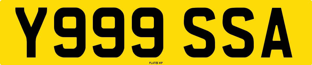 Y999 SSA Number Plate