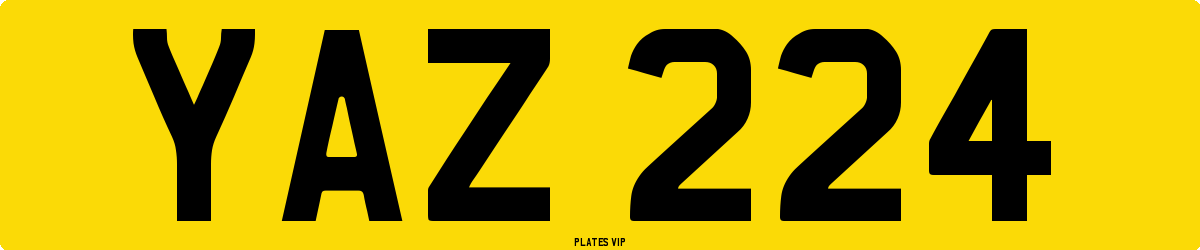 YAZ 224 Number Plate