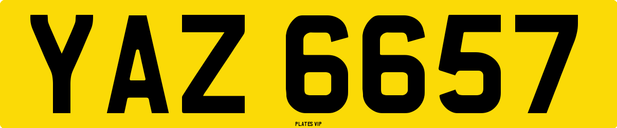 YAZ 6657 Number Plate