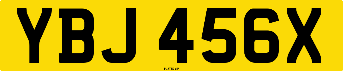 YBJ 456X Number Plate
