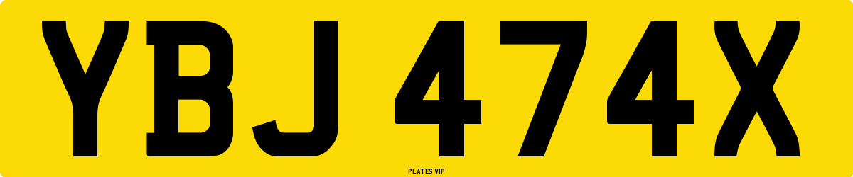 YBJ 474X Number Plate