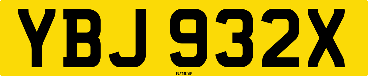 YBJ 932X Number Plate