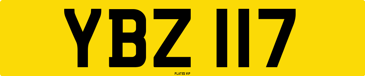 YBZ 117 Number Plate