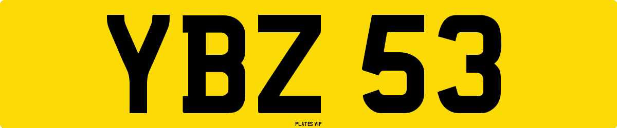 YBZ 53 Number Plate