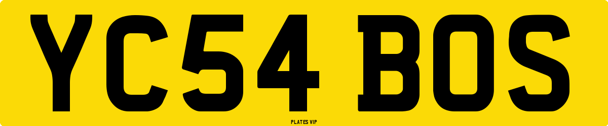 YC54 BOS Number Plate