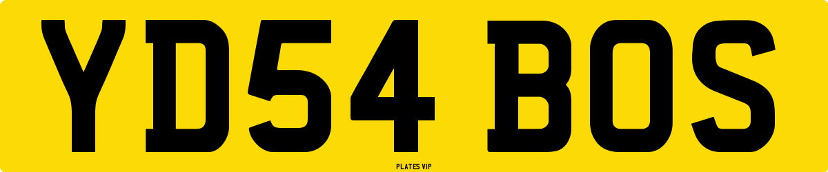 YD54 BOS Number Plate
