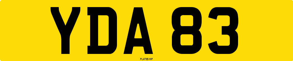 YDA 83 Number Plate