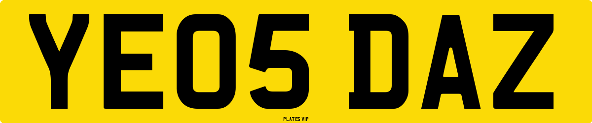 YE05 DAZ Number Plate
