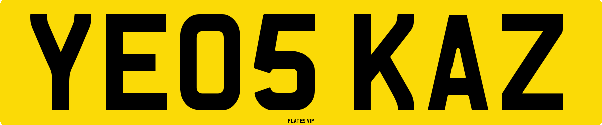 YE05 KAZ Number Plate