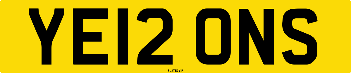 YE12 ONS Number Plate