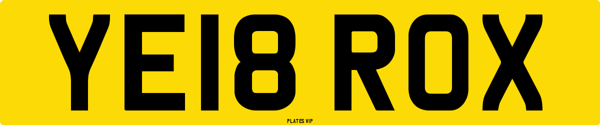 YE18 ROX Number Plate