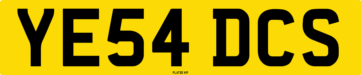 YE54 DCS Number Plate