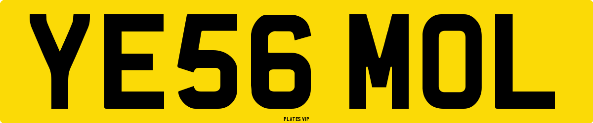YE56 MOL Number Plate
