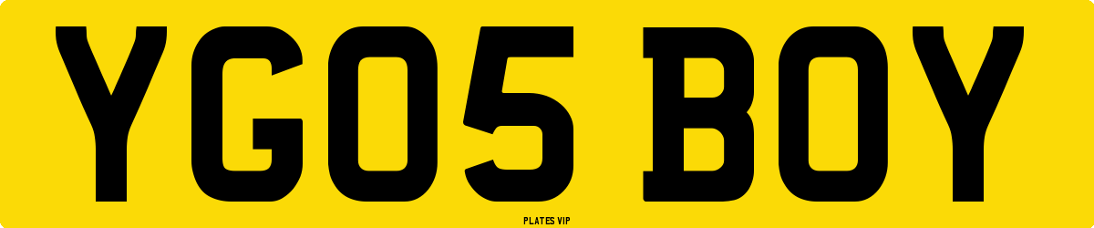 YG05 BOY Number Plate