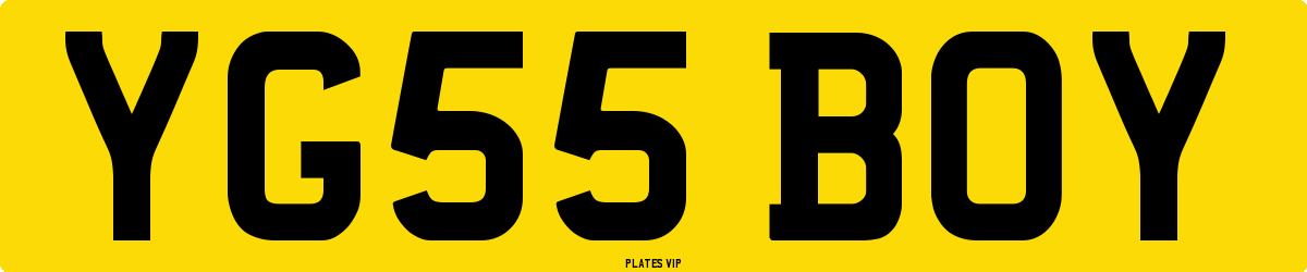YG55 BOY Number Plate