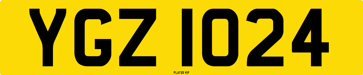 YGZ 1024 Number Plate