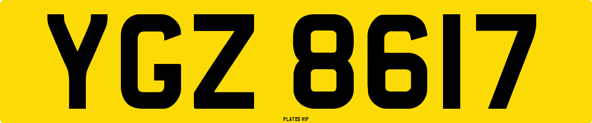 YGZ 8617 Number Plate