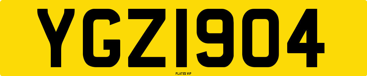 YGZ1904 Number Plate