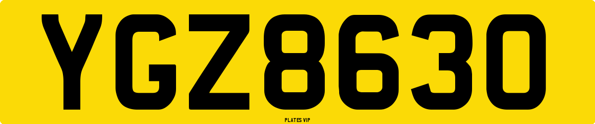 YGZ8630 Number Plate