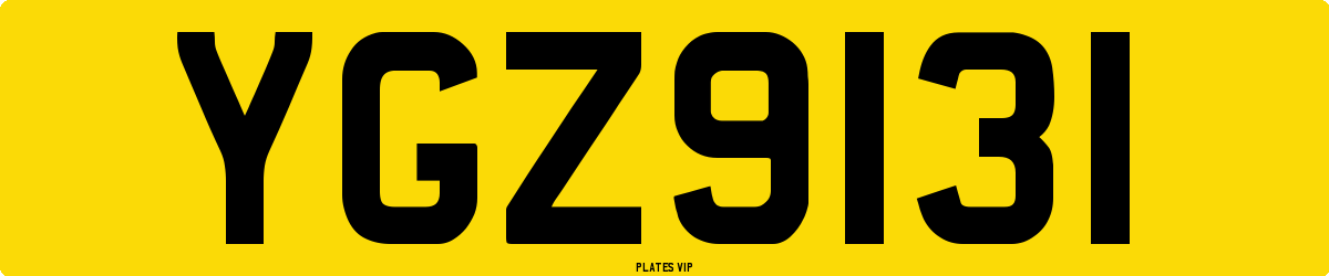 YGZ9131 Number Plate