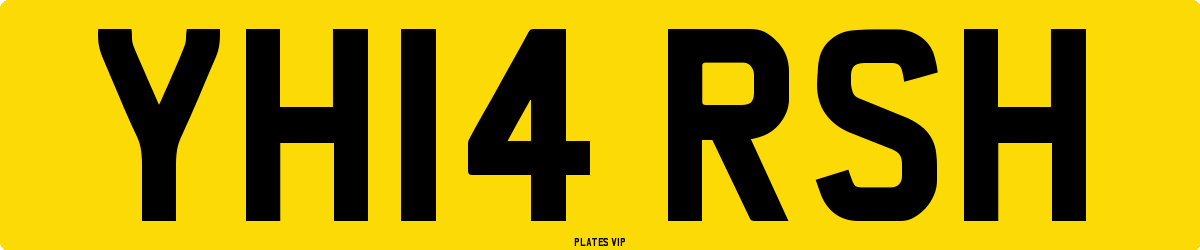 YH14 RSH Number Plate