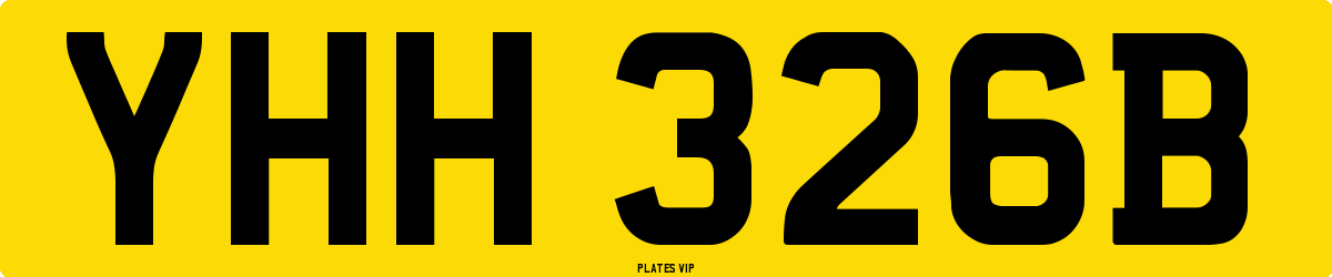 YHH 326B Number Plate
