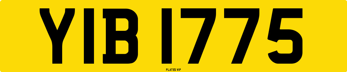 YIB 1775 Number Plate