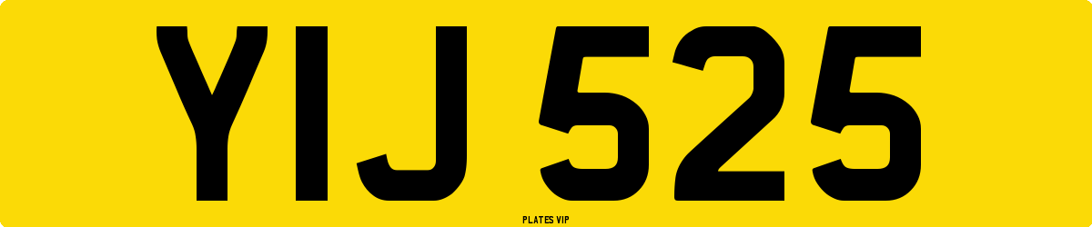 YIJ 525 Number Plate