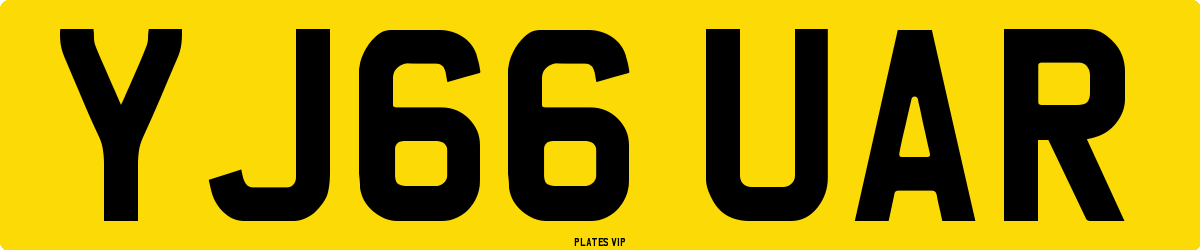 YJ66 UAR Number Plate