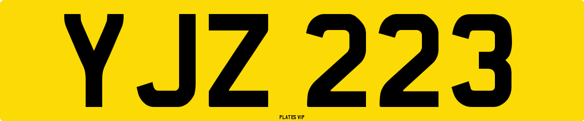 YJZ 223 Number Plate