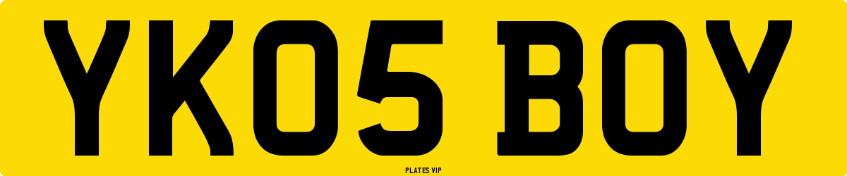 YK05 BOY Number Plate