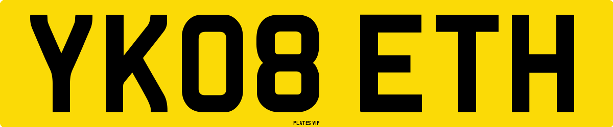 YK08 ETH Number Plate