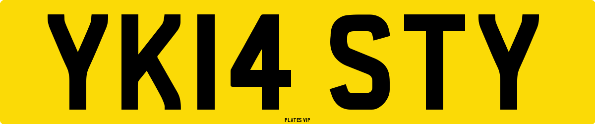 YK14 STY Number Plate