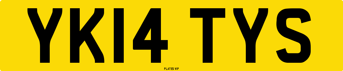YK14 TYS Number Plate