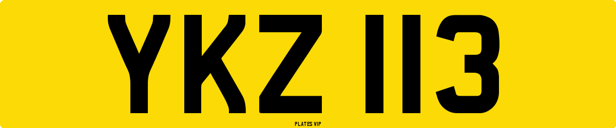 YKZ 113 Number Plate