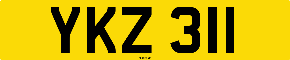 YKZ 311 Number Plate