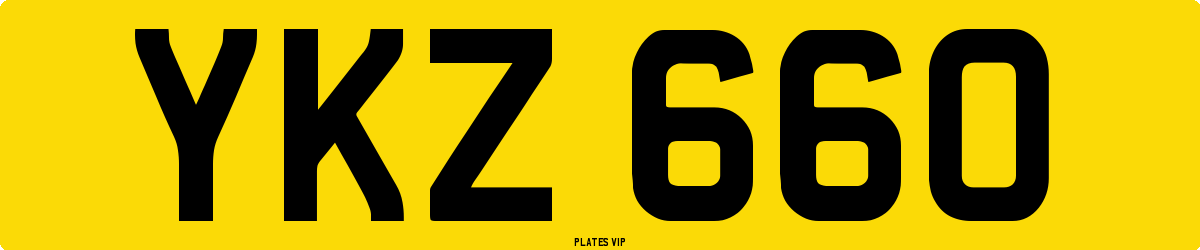 YKZ 660 Number Plate
