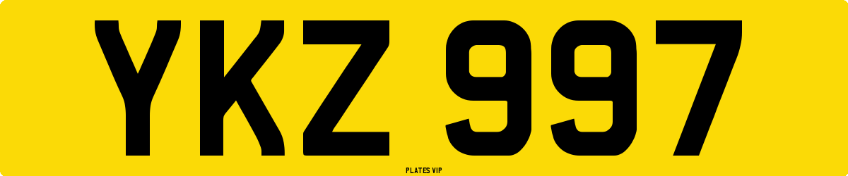 YKZ 997 Number Plate