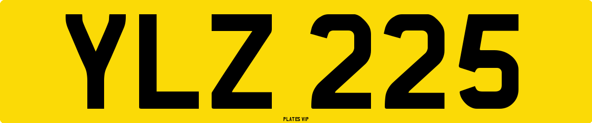 YLZ 225 Number Plate