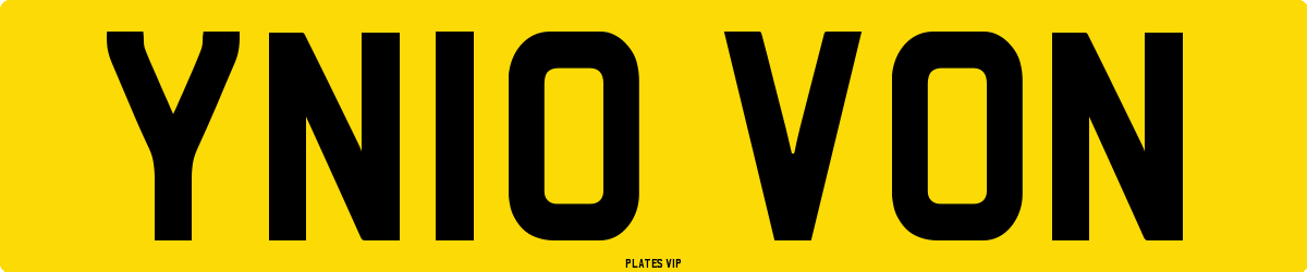 YN10 VON Number Plate
