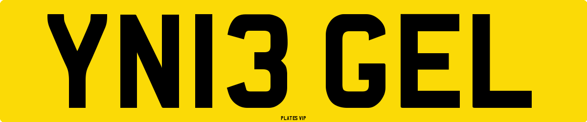 YN13 GEL Number Plate