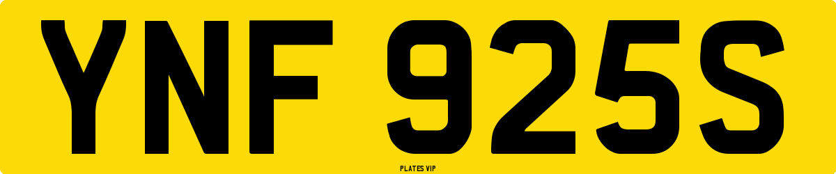 YNF 925S Number Plate