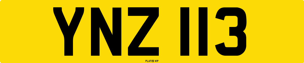 YNZ 113 Number Plate